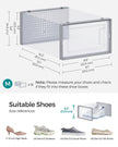 Stackable Shoe Boxes – Clear Plastic – Dove Grey – Set of 12 with Lids
