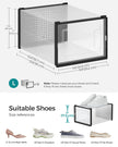 Pack of 12 Stackable Shoe Storage Organisers – Transparent and White – Foldable and Versatile for Sneakers, Fits up to UK Size 9