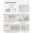 Pack of 18 Stackable Shoe Storage Organisers – Plastic – Transparent and White – Foldable and Versatile for Sneakers, Fits up to UK Size 9