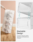 Shoe Storage Boxes – Transparent and White – Pack of 15 – Stackable and Versatile for Sizes Up to UK 9