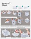 Shoe Storage Boxes – Transparent and White – Pack of 15 – Stackable and Versatile for Sizes Up to UK 9