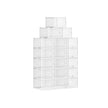 Shoe Storage Organisers – Plastic – Transparent and White – Stackable and Foldable, Fits Up to UK Size 9, Pack of 18