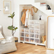 Shoe Storage Organisers – Plastic – Transparent and White – Stackable and Foldable, Fits Up to UK Size 9, Pack of 18