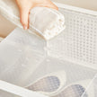 Shoe Storage Organisers – Plastic – Transparent and White – Stackable and Foldable, Fits Up to UK Size 9, Pack of 18