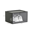 Shoe Organisers – Plastic – Grey – Stackable with Clear Door, Pack of 6