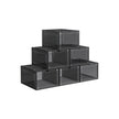 Stackable Shoe Storage Boxes – Plastic – Ink Black – Set of 6 with Clear Doors