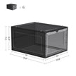 Stackable Shoe Storage Boxes – Plastic – Ink Black – Set of 6 with Clear Doors