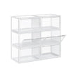 Shoe Box – Plastic – Clear – Stackable and Easy to Assemble (Set of 6)