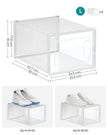 Shoe Storage Organisers – Transparent and White – Stackable and Foldable – Fits up to UK Size 9, Pack of 8