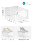 Foldable Shoe Storage Organisers – Plastic – Transparent and White – Pack of 8, Stackable for Sneakers up to UK Size 9