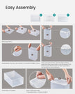 Foldable Shoe Storage Organisers – Plastic – Transparent and White – Pack of 8, Stackable for Sneakers up to UK Size 9