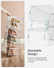 Set of 12 Stackable Shoe Boxes – Transparent – Breathable and Foldable – For Max UK Size 11