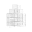 Set of 12 Stackable Shoe Boxes – Plastic – Transparent and White – Breathable and Foldable