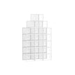 Set of 18 Stackable Shoe Boxes – Plastic – Transparent and White – Foldable and Breathable Design