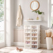 Shoe Storage Organizer Set – Plastic – White – Stackable with Flip and Push Front Door
