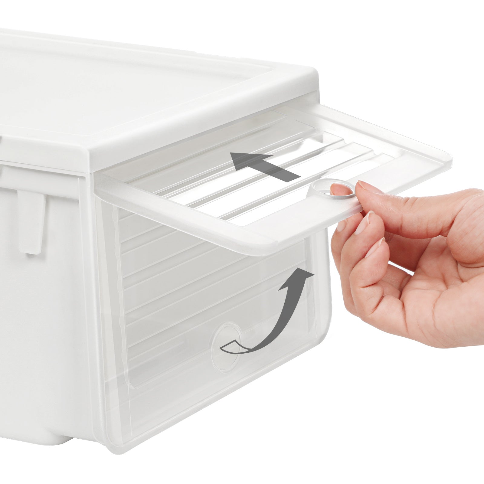 Shoe Storage Organizer Set – Plastic – White – Stackable with Flip and Push Front Door