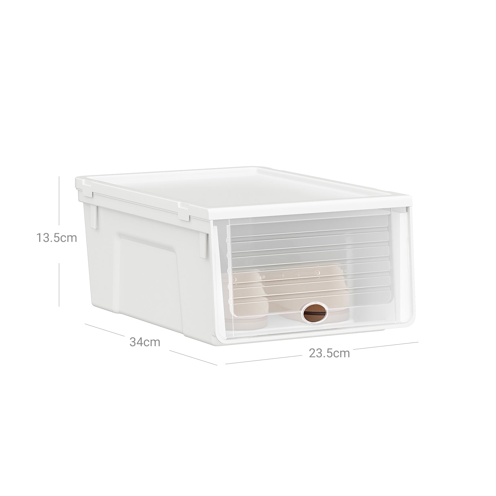 Shoe Storage Organizer Set – Plastic – White – Stackable with Flip and Push Front Door