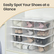 Set of 8 Shoe Storage Boxes – Clear Plastic – Stackable Design – Lid Included