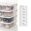 Storage Boxes – Clear Plastic – Transparent – Stackable Shoe Organiser Set of 8