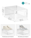 Shoe Storage Boxes – Plastic – Transparent – Stackable Design with Lids, Set of 12