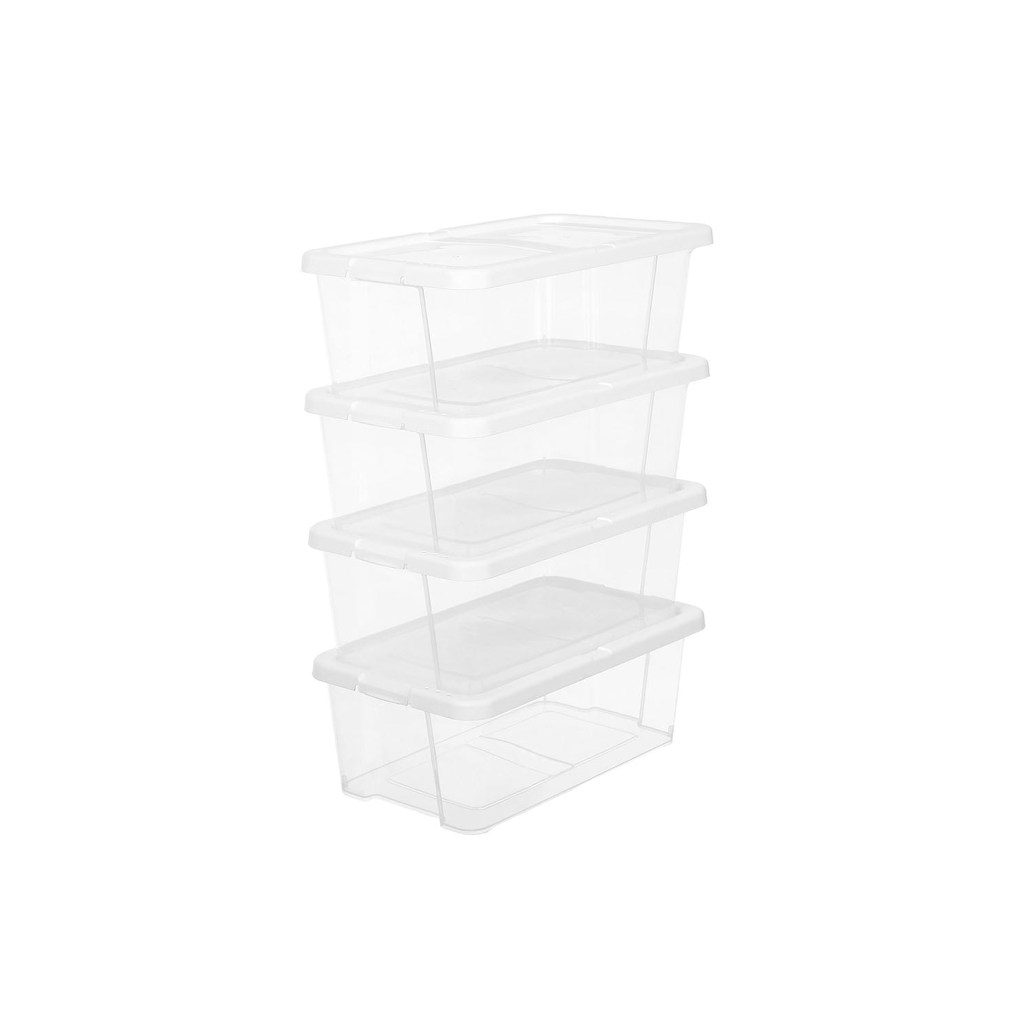Storage Boxes – Plastic – Clear – Stackable Set of 12 with Lids