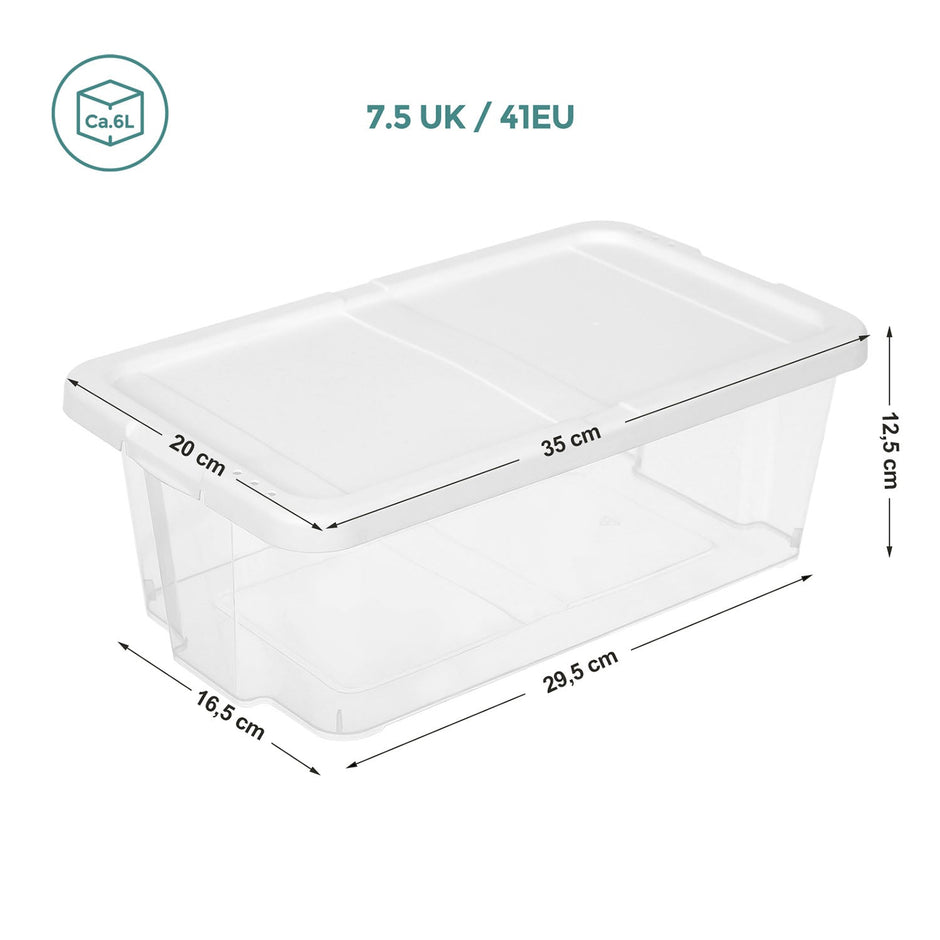 Storage Boxes – Plastic – Clear – Stackable Set of 12 with Lids