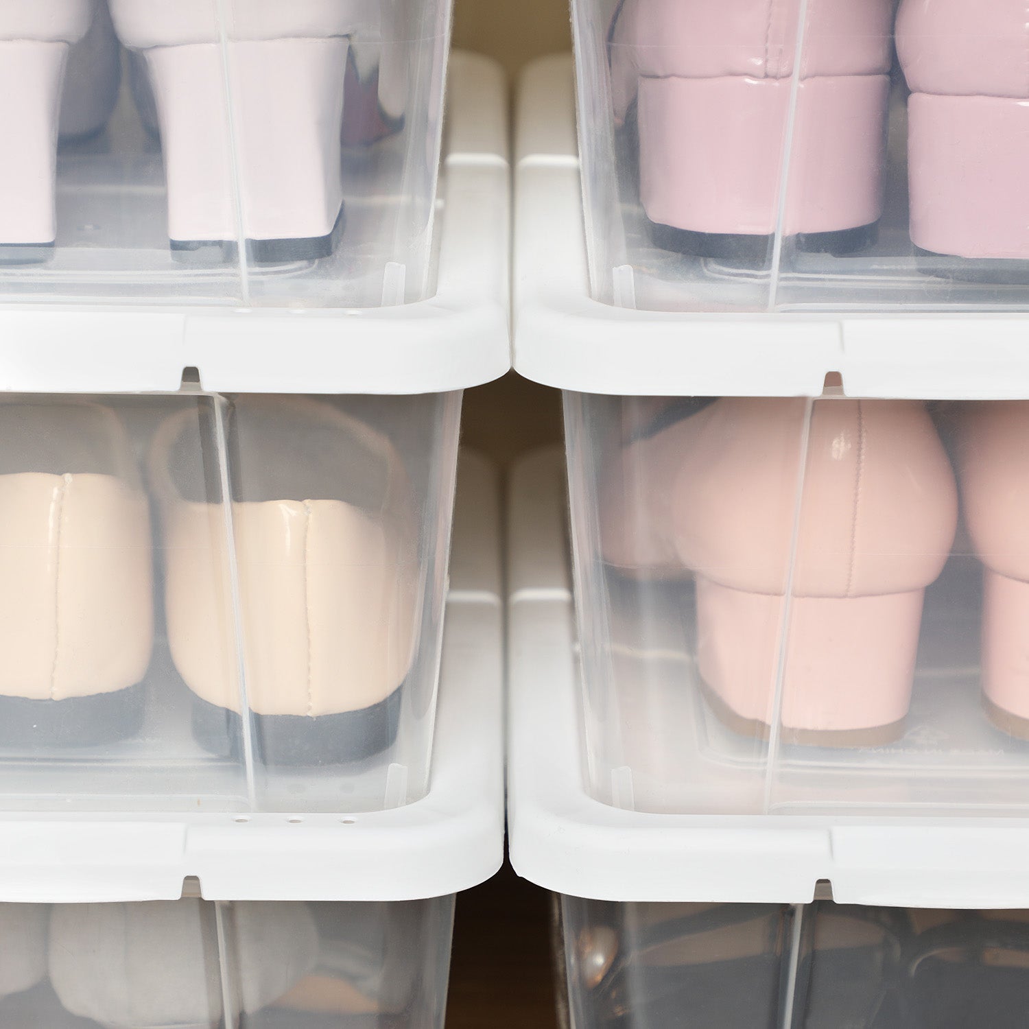 Storage Boxes – Plastic – Clear – Stackable Set of 12 with Lids