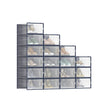 Shoe Storage Organizers – Plastic – Transparent and White – Stackable and Foldable, Pack of 8