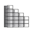 Shoe Storage Organizers – Plastic – Transparent and White – Stackable and Foldable, Pack of 8