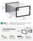 Shoe Organisers – Plastic – Transparent and White – Stackable and Foldable, Fits Up to UK Size 9, Set of 8