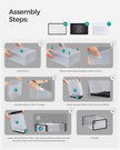 Shoe Organisers – Plastic – Transparent and White – Stackable and Foldable, Fits Up to UK Size 9, Set of 8