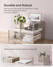 18-Pack Stackable Shoe Storage Organisers – Plastic – Transparent and Oatmeal Beige – Foldable and Versatile for Sneakers