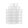 Shoe Storage Organizers – Plastic – Transparent and White – Stackable and Foldable, Pack of 8