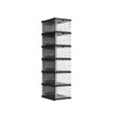 Stackable Shoe Boxes – Plastic – Transparent and Ink Black – Foldable and Portable, Fits Up to UK Size 12