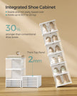 Shoe Storage Organizer – Plastic – Transparent and Cloud White – Pack of 12 Stackable Design