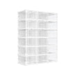 Pack of 18 Stackable Shoe Boxes – Transparent and Cloud White – Space-Saving Design