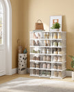Pack of 18 Stackable Shoe Boxes – Transparent and Cloud White – Space-Saving Design