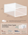 Shoe Storage Boxes – Plastic – Transparent and Cloud White – Set of 12 for Shoes up to UK Size 9
