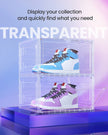 Stackable Shoe Boxes – Plastic – Transparent White – With Doors, Set of 6