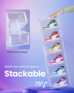 Stackable Shoe Boxes – Plastic – Transparent White – With Doors, Set of 6