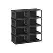 Stackable Shoe Boxes – Plastic – Transparent White – With Doors, Set of 6