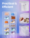 Stackable Shoe Boxes – Plastic – Transparent White – With Doors, Set of 6