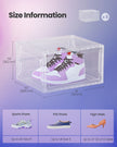 Stackable Shoe Boxes – Plastic – Transparent White – With Doors, Set of 6