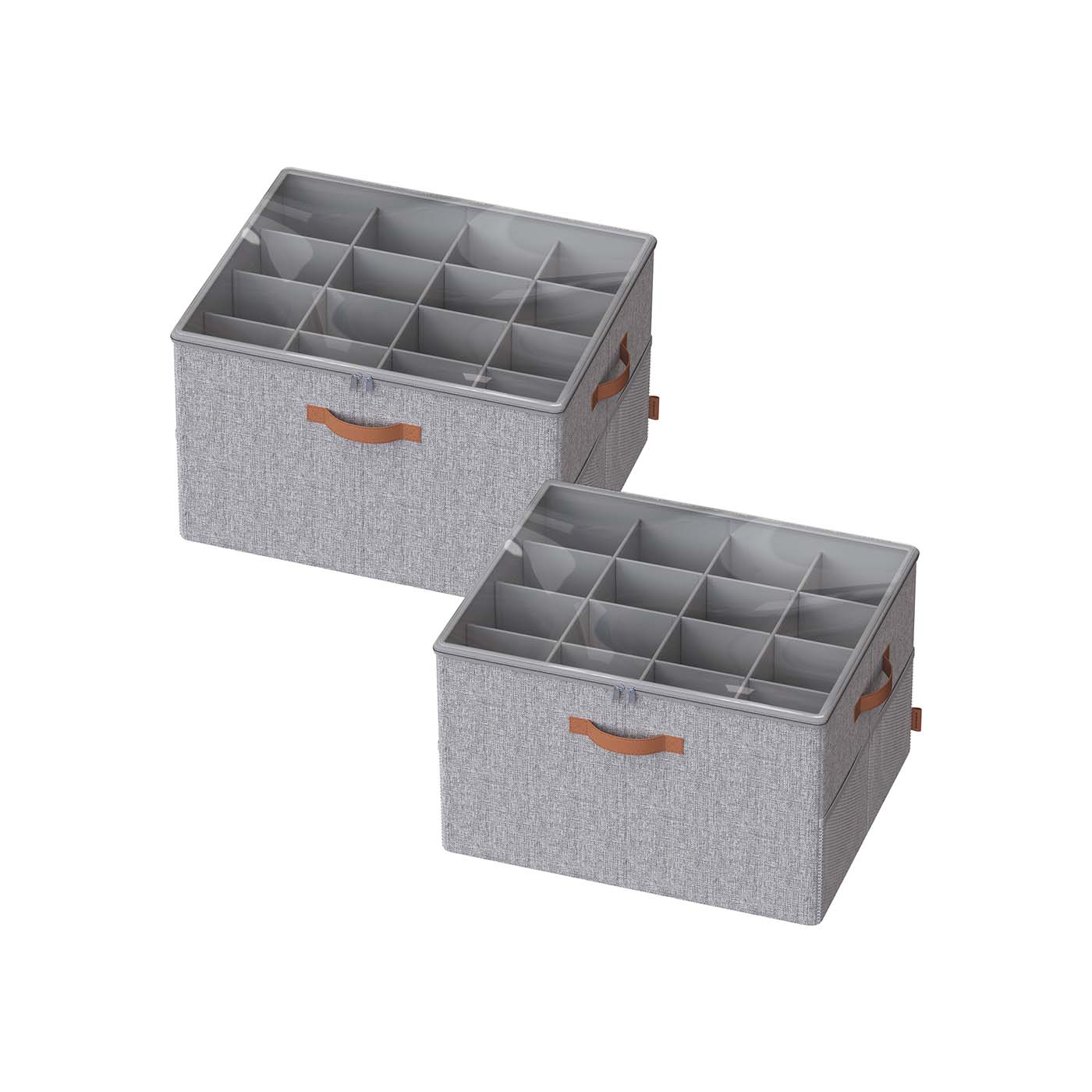 Shoe Organiser Boxes – Plastic – Dove Grey – Customisable with Adjustable Dividers