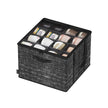 Shoe Organiser Bin – Fabric – Cattail Grey – Fits 16 Pairs with Handles and Clear Cover
