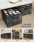 Shoe Organiser Bin – Fabric – Cattail Grey – Fits 16 Pairs with Handles and Clear Cover