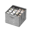 Shoe Organiser Bin – Fabric – Cattail Grey – Fits 16 Pairs with Handles and Clear Cover