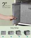 Shoe Organiser Bin – Fabric – Cattail Grey – Fits 16 Pairs with Handles and Clear Cover