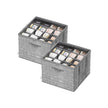 Fabric Shoe Organiser Bins – Fabric – Ink Black – Set of 2 with Handles and Clear Cover