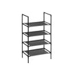 4-Tier Shoe Rack – Metal Frame and Non-Woven Fabric – Black – Compact Design for Hallway, Bedroom, or Living Room